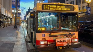 CTA Bus Ride On Route 147 Outer Drive Express From Adams To Bryn Mawr CTA New Flyer D40LF 2007 #1590