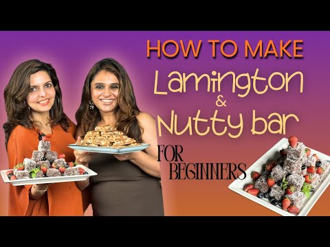 LAMINGTON & NUTTY BAR  recipe for beginners with my cousin | kitchentalesbyneethu 