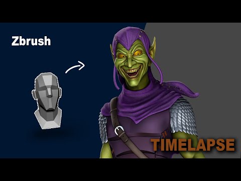 [TIMELAPSE] Zbrush sculpting Green Goblin spiderman