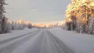 Driving towards Kuusamo. Via Karelia. Finland. Bel Canto -Waking Will.