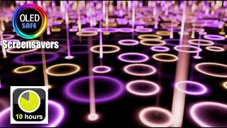 Neon Rain Multicolor Screensaver - 10 Hours - 4K - OLED Safe