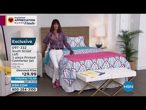 South Street Loft Greek Tile 3piece Printed Comforter Set