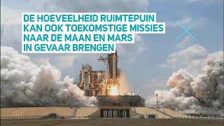 Oude satellieten, kapotte ruimtevaartuigen, gebroken raketonderdelen