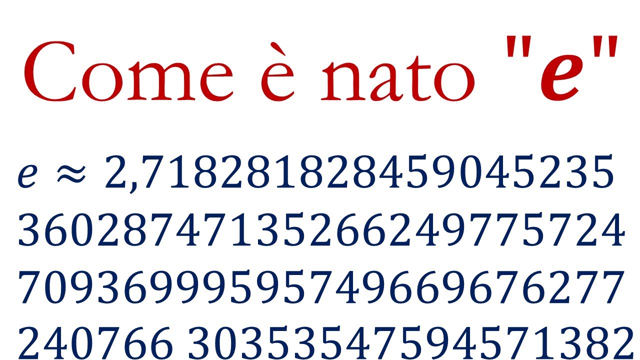 Il numero e di Eulero - Cos'è in concreto