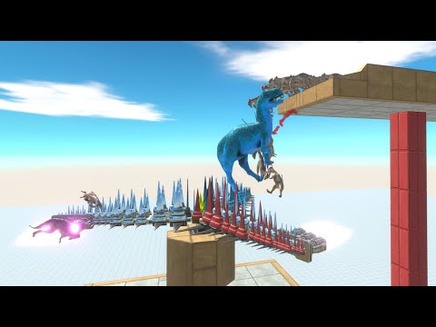 Pachycephalosaurus Attack above Deadly Rotator - Animal Revolt Battle Simulator