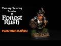 Bjorn Dwarf Miniature Painting ForestRush Board Game