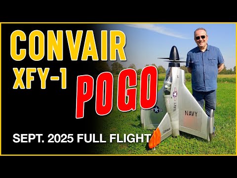 Convair XFY-1 Pogo - VTOL scale model with contra-rotating 3-blades props and Gyroscopic stabilizer