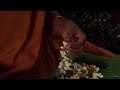 Slo Mo Street Vender Prepairing Stitching Mogra Flower Garland Free Video Stock Footage
