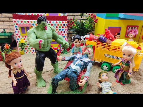 Hulk VS Thor Man Fight videos Barbie Mini cooking