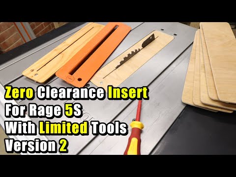 Zero Clearance Insert Plate for Evolution Rage 5S With Limited tools - Version 2