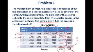 Control Charts For Variables