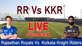 Live IPL Match Today Online 2020 LIVE Cricket Scorecard 12th Match Rajasthal Vs Kolkata