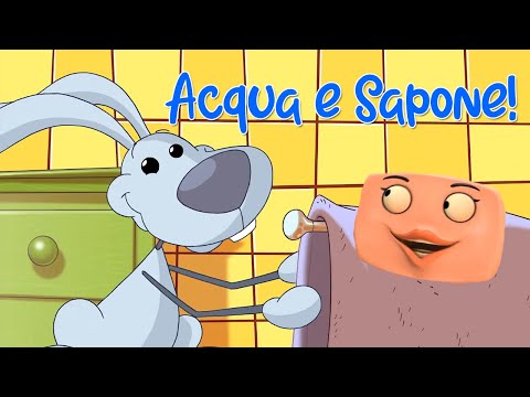 Mini Cuccioli: Acqua e Sapone! Laviamo le mani e salviamo la Saponetta! Cartoni per bambini inigiene