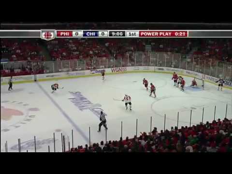 Danny Briere misses an empty net