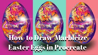 How To Draw A Marbleized Easter Egg in Procreate #DIYEasterProjects #Easteregg #MrSmithsArtRoom4Kids