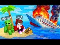JJ and Mikey Survive The Cruise Ship CRASH on Desert Island in Minecraft ! - Maizen