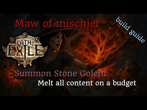 Death Wish Stone Golems Elementalist Path of Exile Secrets of the atlas budget build showcase