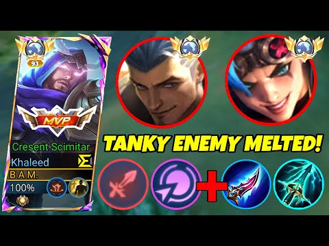 KHALEED BEST BUILD TO DESTROY TANKY ENEMY | KHALEED EXP LANE TUTORIAL - MLBB
