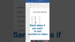 How to sort informations in MS Word #microsoft #word #sort