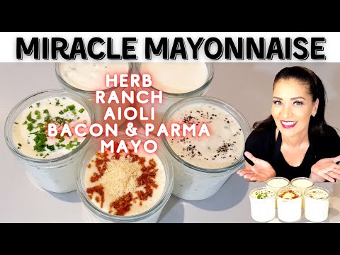 5 Keto Miracle Mayonnaise Recipes | Mayo, Herb, Ranch, Bacon Parmesan, Garlic Aioli