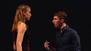 Scene from AS BEES IN HONEY DROWN - Daniel Reardon and Lily Smith