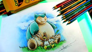 Snorlax & Farfetch'd Crayola Illustration