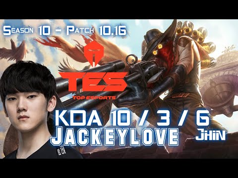 TES Jackeylove JHIN vs ASHE ADC - Patch 10.16 KR Ranked