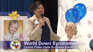 Lauren Potter visits Scotsdale Elementary School