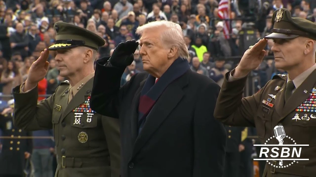 WATCH: President Trump walks onto the field for the 126th annual Army-Navy game. - 12/13/2025