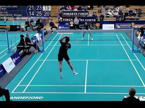 Rising star Romeo Makboul vs Elias Bracke at Norwegian International. Badminton stars from Sweden 🏸