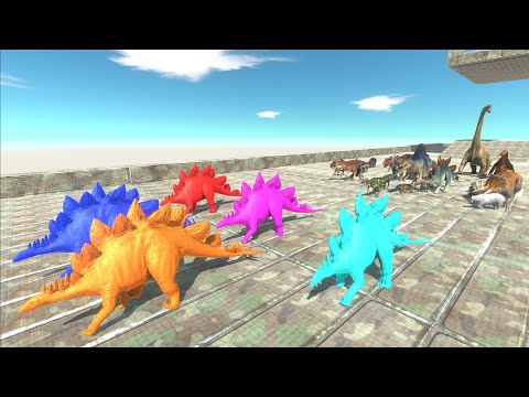 Race To Eat Neon Stegosaurus Herd - Animal Revolt Battle Simulator