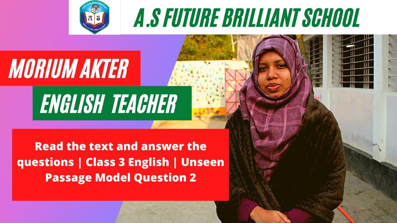 Read the text and answer the questions | Class 3 English | Unseen Passage Model Question 2