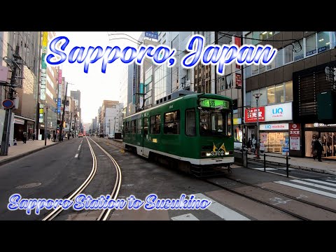 Walking in Hokkaido, Japan. Walk to Susukino from Sapporo Railway Station. ORANGE ua