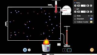 Gas properties explained using Phet simulation
