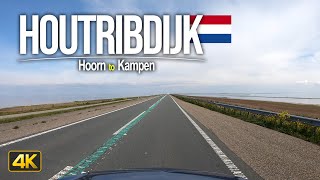 Driving the 27km Houtribdijk from Hoorn to Kampen, Netherlands🇳🇱