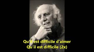 Gilles Vigneault - Le doux chagrin (paroles) - 1962