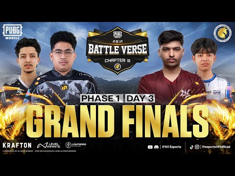 PUBGM BATTLE VERSE ASIA CHAPTER III | PHASE 1 FINALS DAY 3 | FT. #AE  #4T #HORAA #APG #DX #BOOM #DRS
