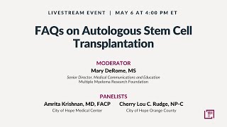 FAQs on Autologous Stem Cell Transplantation