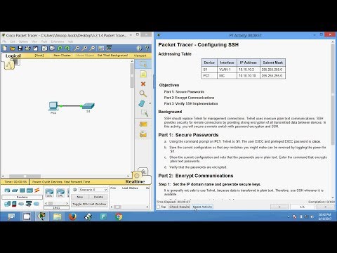 5.2.1.4 Packet Tracer - SSH konfigurieren