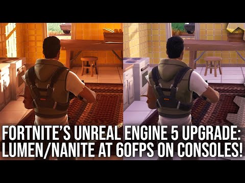 Fortnite's Unreal Engine 5 Upgrade Reviewed -  Lumen/Nanite at 60FPS - PS5 vs Xbox Series X/S + PC!