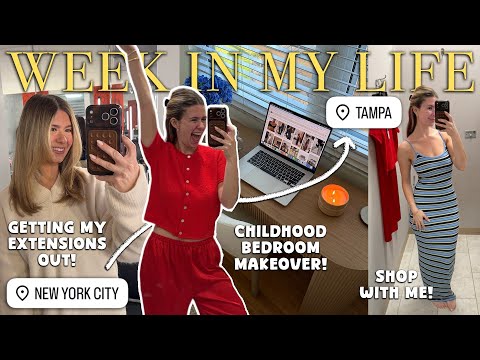 week in my life: anxiety chat, hair extensions out, new desk + bedroom update, shop w me