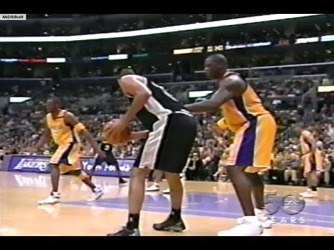 MVP Tim Duncan Battles Shaq - Spurs @ Lakers 2003 WCSF G6