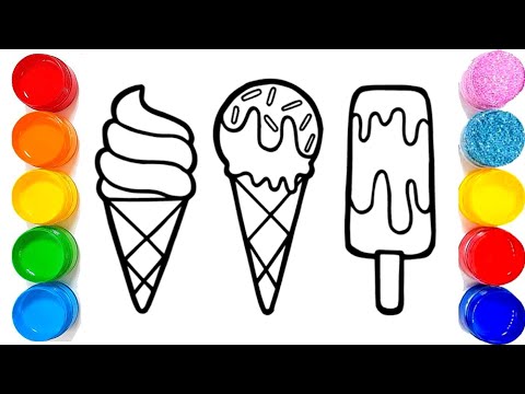 Easy Ice cream drawing for kids | How to draw ice cream | step by step ice cream drawing tutorial 