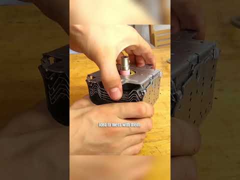 Don't take apart a microwave magnetron! #microwave #magnetron #magnets #shorts
