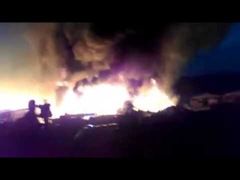 Großbrand in Hainzell (bei Fulda) Explosion