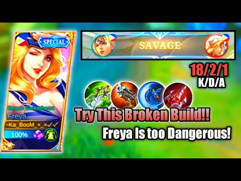Freya Insane Savage!🔥|Broken Build😈|One Shot Combo🤤| Must Watch√|Top Global Freya
