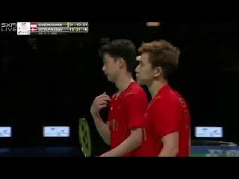 #Minions Kevin/Gideon# vs Kim Astrup/ krasmusen  Indonesia vs Denmark