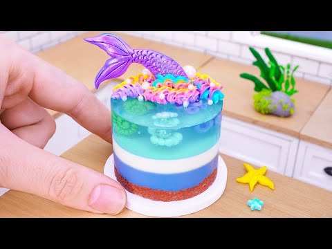 Amazing Miniature Ocean Cake Decorating Ideas - Mini Mermaid Jelly Mousse Cake Recipe | Mini Bakery