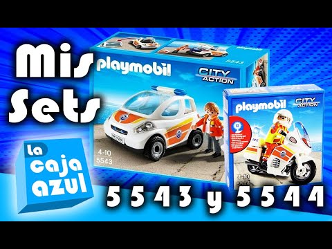 Mis sets 5543 (auto de emergencias) y 5544 (moto de emergencias)