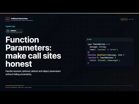 Function Parameters Explained Fullstack Masterclass Typescript Course